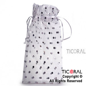 BOLSA ORGANZA BL/PL 13X20 LUNARES HS3968 x 1